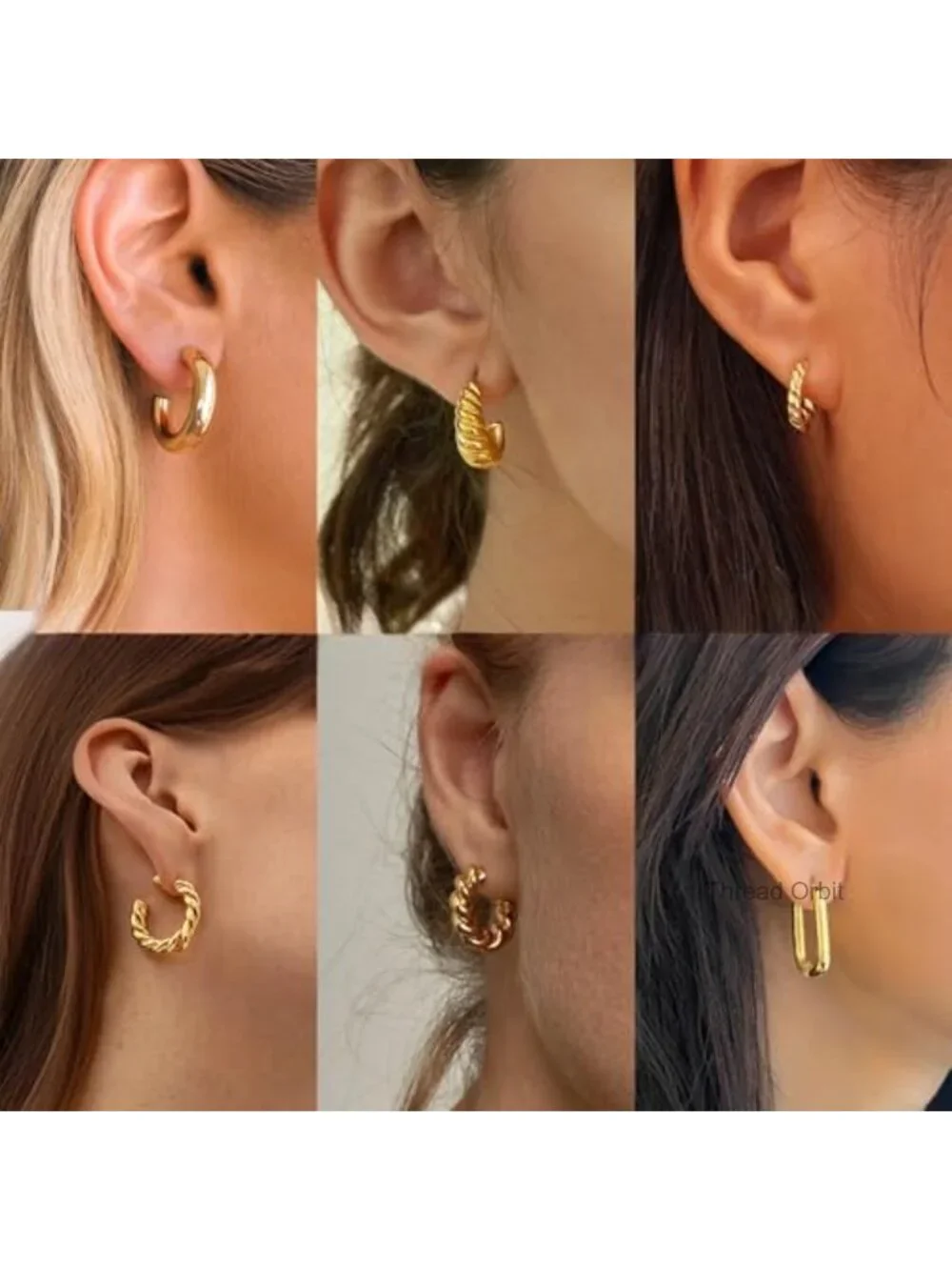 14K Gold Plated Hoop Earrings Set Non Tarnish Hypoallergenic Sensitive Ears